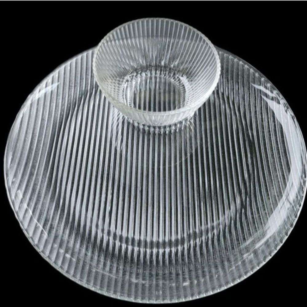 Vintage Anchor Hocking Entertainers Ribbed Glass Relish Chip And Dip Set 2‎ pcs